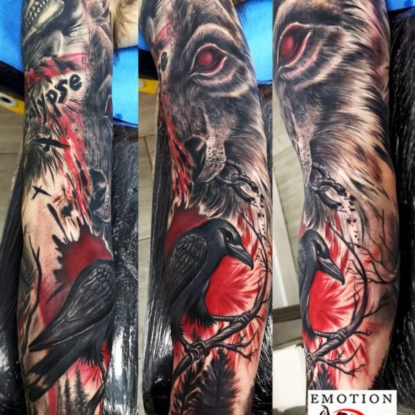 apocalypse tattoo cover brazo