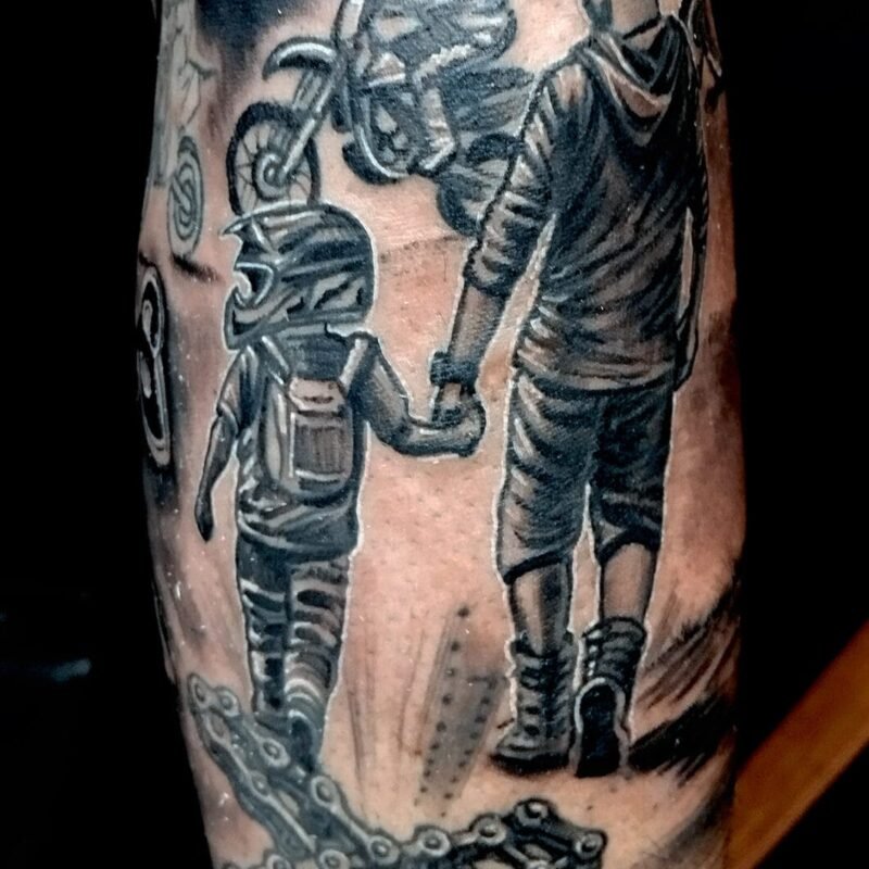 padre e hijo y motos p